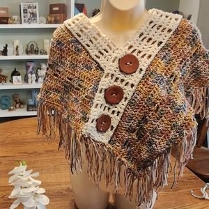 Scarf shawl - crocheted New S/M